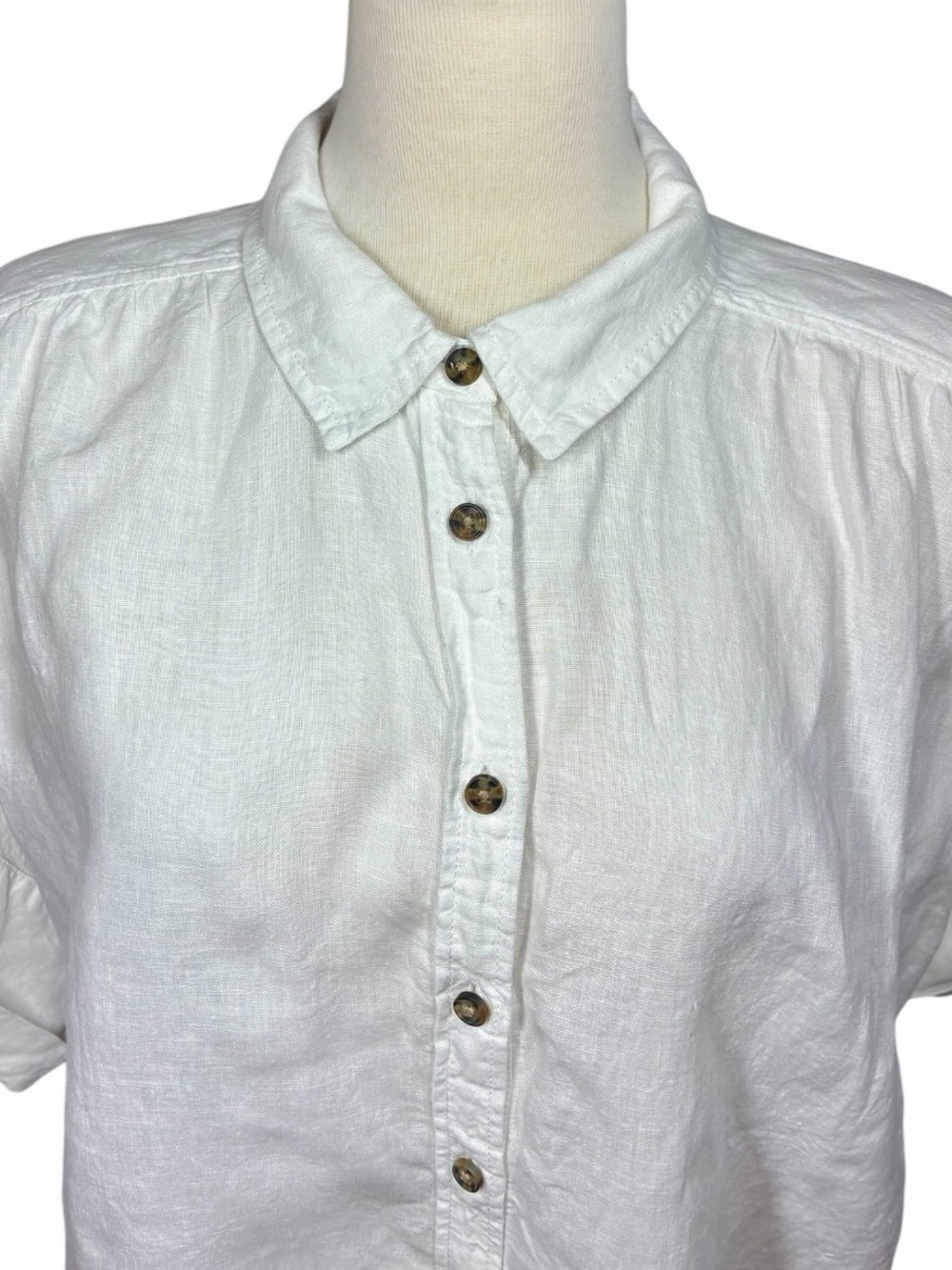 J. Crew Relaxed Fit Short Sleeve Baird McNutt Irish Linen Shirt Women's XL - Picture 2 of 10